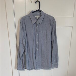 Free Assembly Men's Navy Striped Casual Shirt